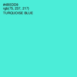 #4BEDD9 - Turquoise Blue Color Image